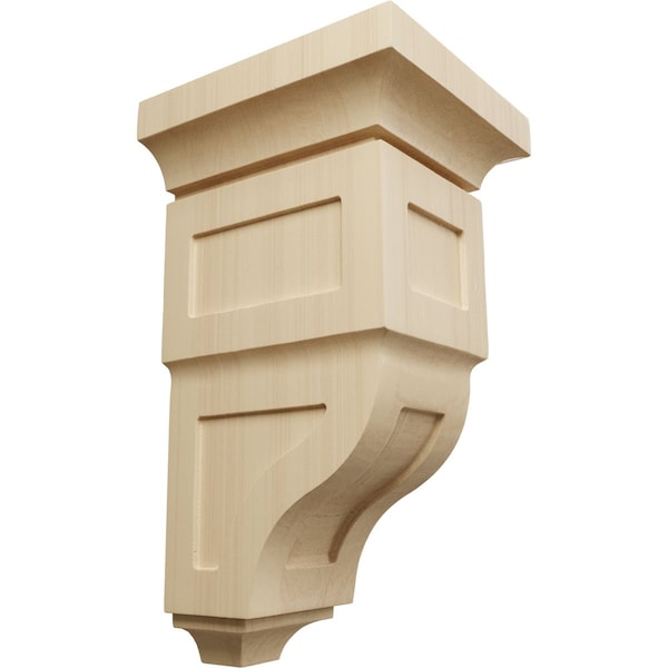 Ekena Millwork 7"W x 7 3/4"D x 14"H Jumbo Reyes Wood Corbel, Rubberwood CORW07X07X14RYRW - main